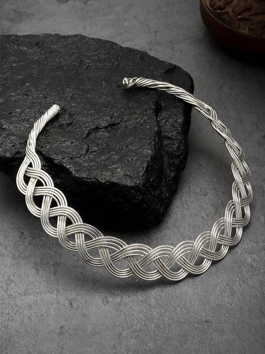 German Silver-Plated Choker Hasli Tribal Statement Oxidised Necklace