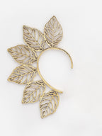 Set of 2 Gold-Plated Contemporary Leafy Statement Ear Cuffs Antique Earring