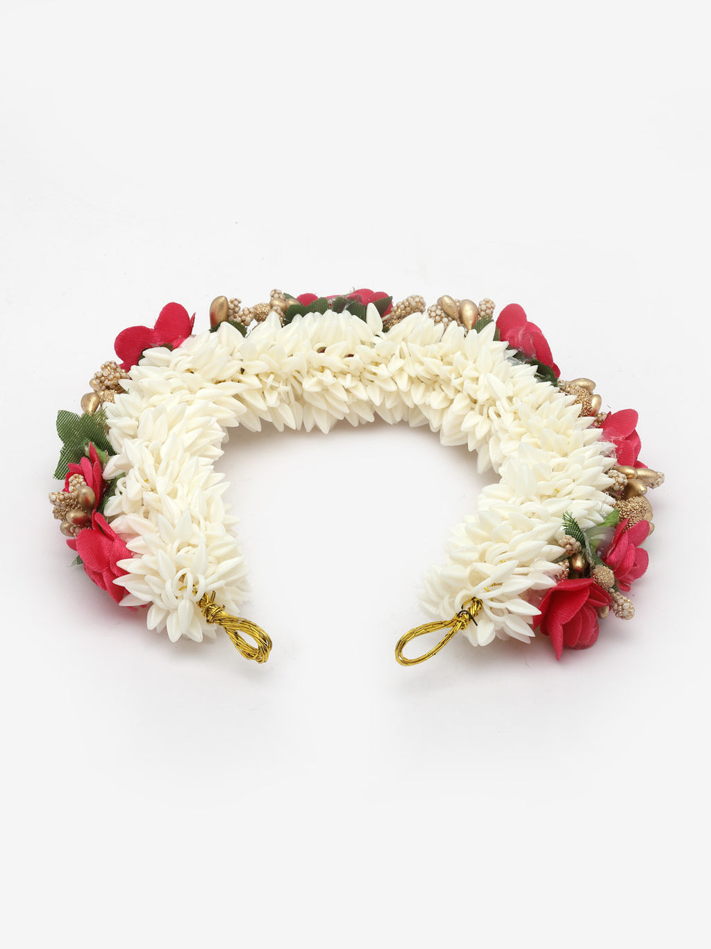 Women Red & Gold-Toned Embellished Juda Gajra Bun Hair Accessory