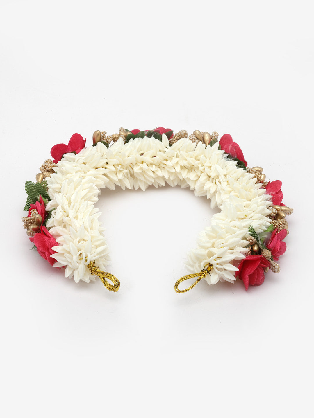 Women Red & Gold-Toned Embellished Juda Gajra Bun Hair Accessory