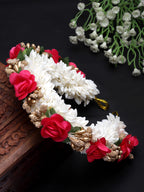 Women Red & Gold-Toned Embellished Juda Gajra Bun Hair Accessory