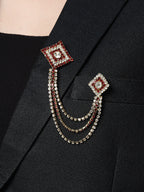 Unisex Stones-Studded Statement Brooch
