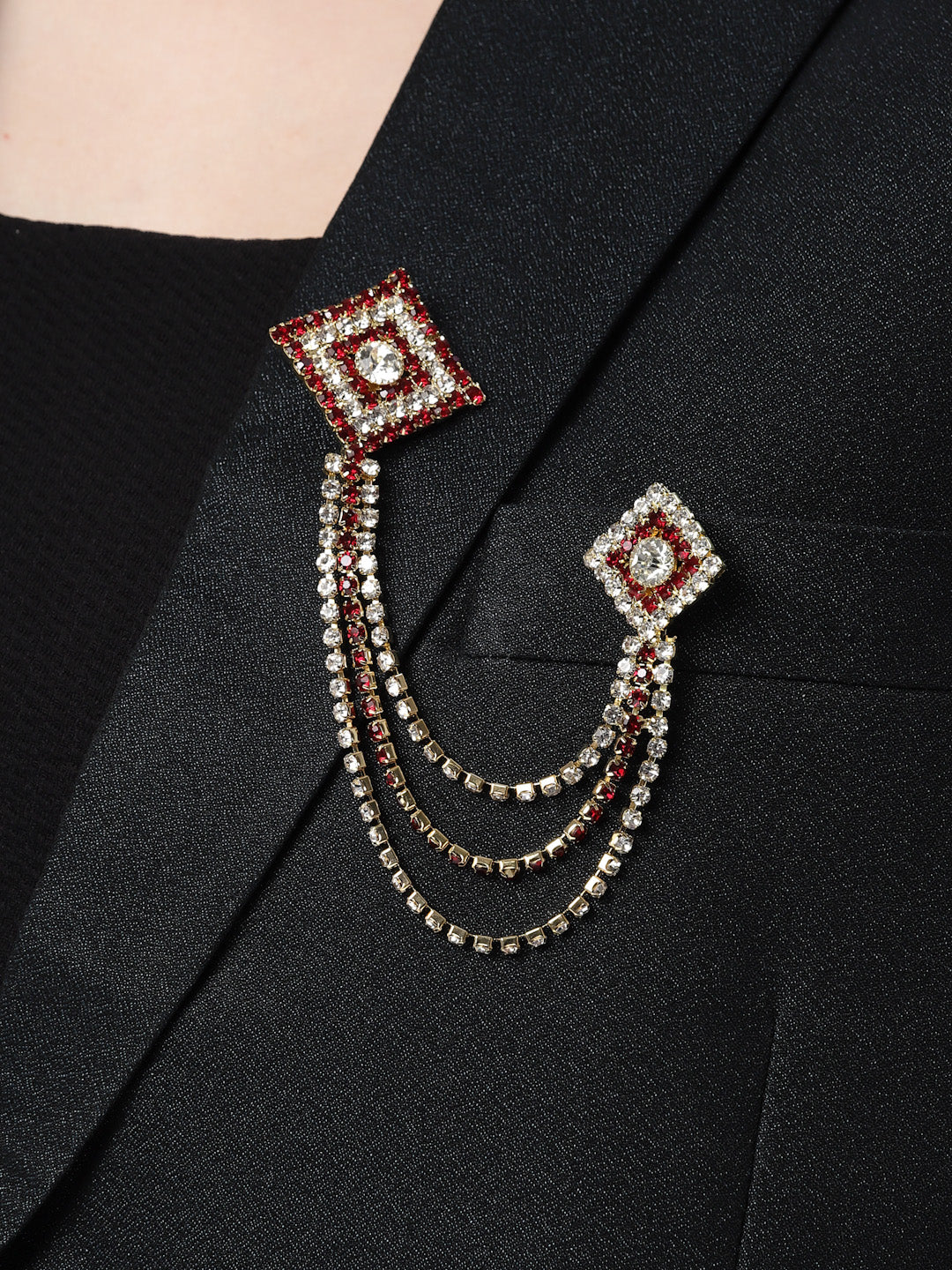 Unisex Stones-Studded Statement Brooch