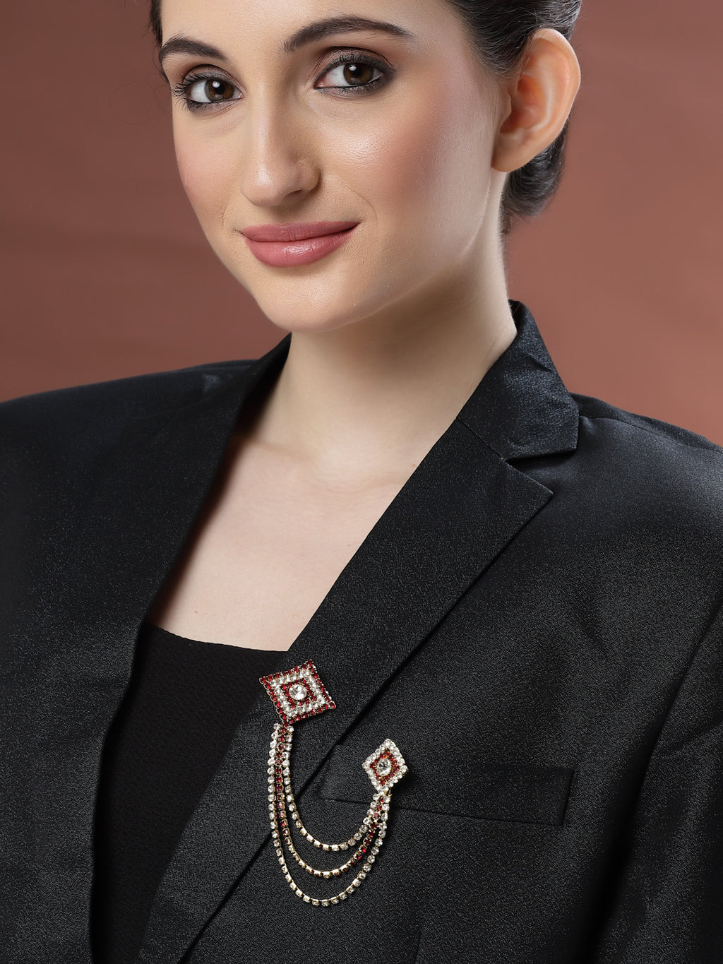 Unisex Stones-Studded Statement Brooch