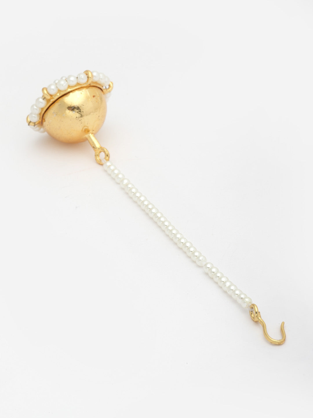 Gold-Plated Stone-Studded & Beaded Maang Tikka