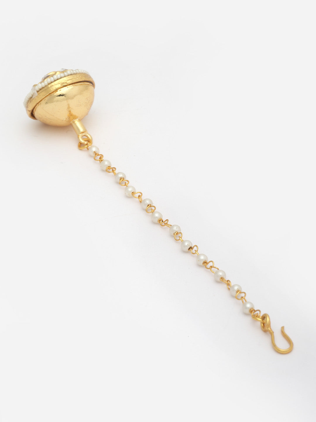 Gold-Plated Kundan-Studded Bor Borla Maang Tikka