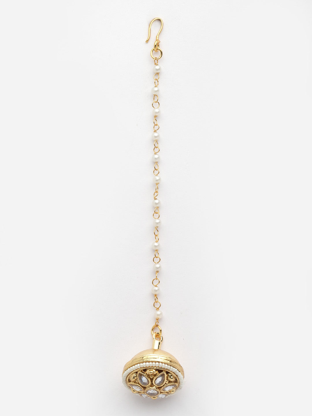 Gold-Plated Kundan-Studded Bor Borla Maang Tikka