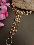 Gold-Plated Kundan Studded Meenakari Ring Hathphool Pearl Bracelets
