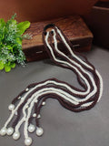 Handmade Crochet Choti Paranda Boho Hair Strings – Brown & White