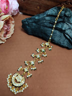 Gold Plated Kundan Studded  Chadbali Maang Tikka For Women Girls