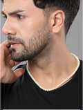 Men Beaded Pearl Chain Choker Statement Necklace