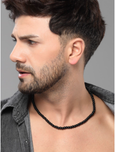 Men Beaded Pearl Chain Choker Statement Necklace