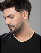 Men Beaded Pearl Chain Choker Statement Necklace