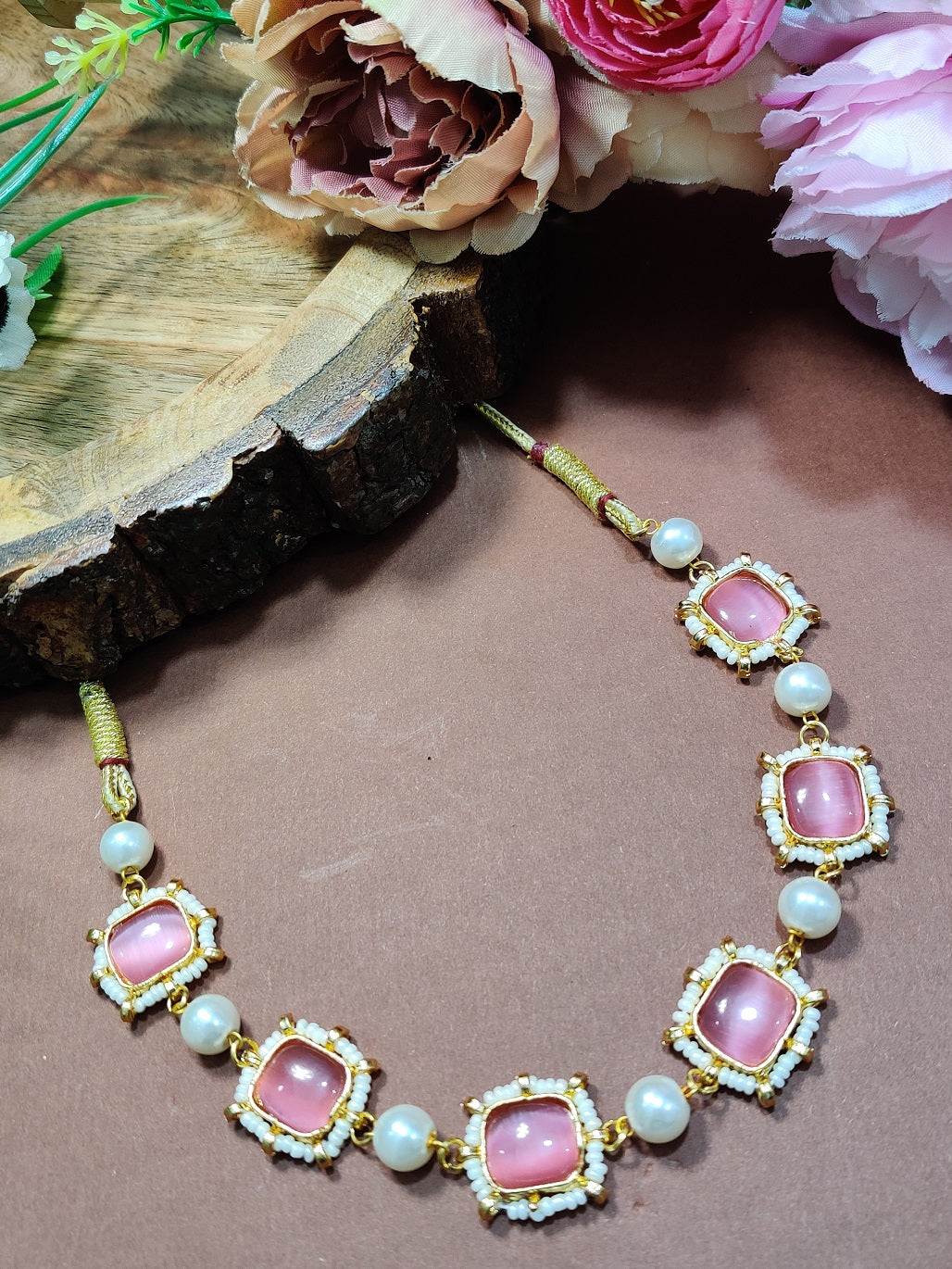 Gold-Plated Kundan Studded Statement Choker Necklace