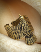 Men Gold-Plated Soaring Eagle Hawk Animal Bird Design Adjustable Ring