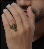 Men Gold-Plated Soaring Eagle Hawk Animal Bird Design Adjustable Ring