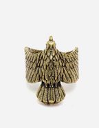 Men Gold-Plated Soaring Eagle Hawk Animal Bird Design Adjustable Ring