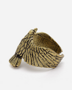 Men Gold-Plated Soaring Eagle Hawk Animal Bird Design Adjustable Ring