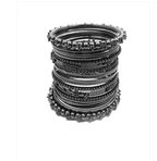 Set of 20 Oxidised Silver-Plated Bangles