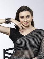 Set of 20 Oxidised Silver-Plated Bangles