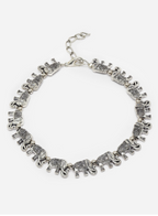 Women Silver Plated German Silver Oxidised Set of 1 Anklet