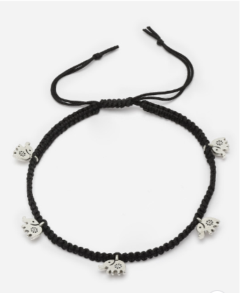 Women Silver Plated Oxidised Set of 1 Anklet
