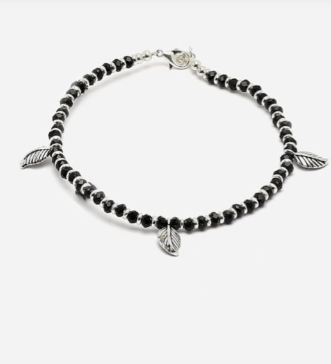 Oxidised German Silver-Plated Beaded Handcrafted Evil Anklets