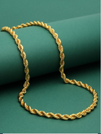 Unisex Gold-Plated Antique Chain Brass Necklace