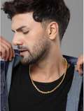 Unisex Gold-Plated Antique Chain Brass Necklace
