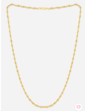 Unisex Gold-Plated Antique Chain Brass Necklace