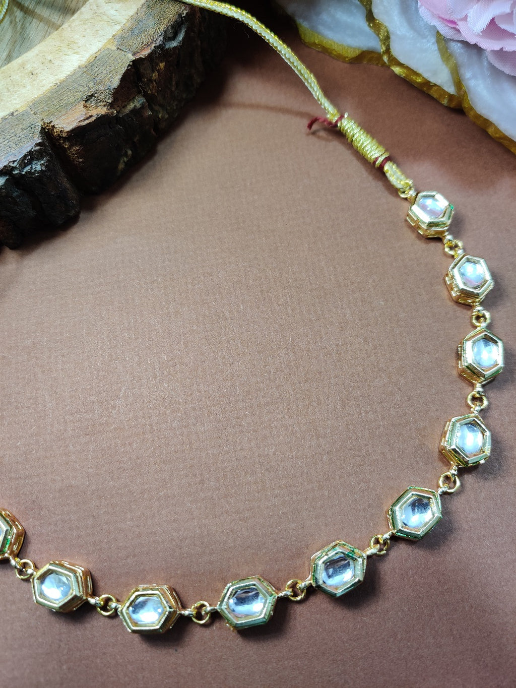 Gold-Plated Kundan Studded Statement Choker Necklace