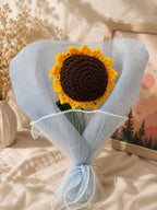 Handmade Crochet Sunflower Bouquet with Ribbon Wrap – Yellow