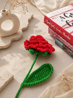 Handmade Crochet Rose Artificial Flower – Red