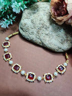 Gold-Plated Kundan Studded Statement Choker Necklace