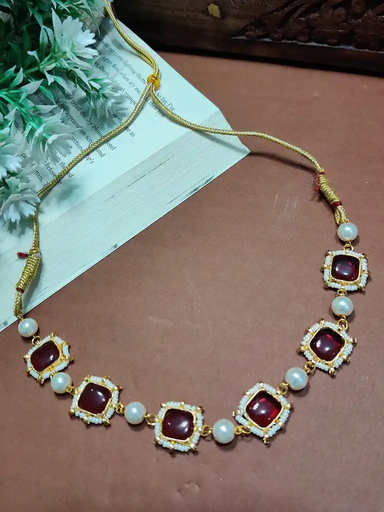 Gold-Plated Kundan Studded Statement Choker Necklace