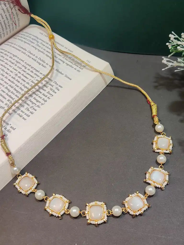 Gold-Plated Kundan Studded Statement Choker Necklace