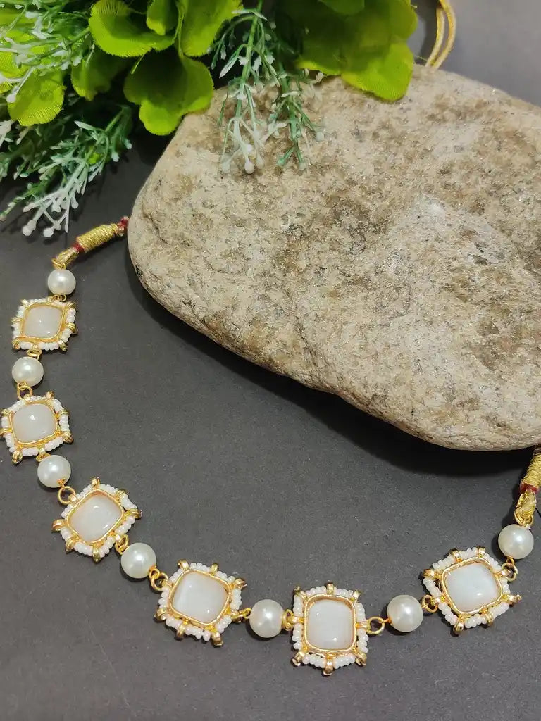 Gold-Plated Kundan Studded Statement Choker Necklace