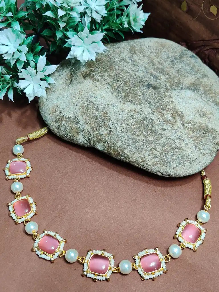 Gold-Plated Kundan Studded Statement Choker Necklace