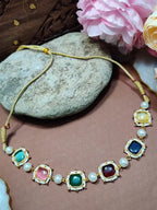 Gold-Plated Kundan Studded Statement Choker Necklace
