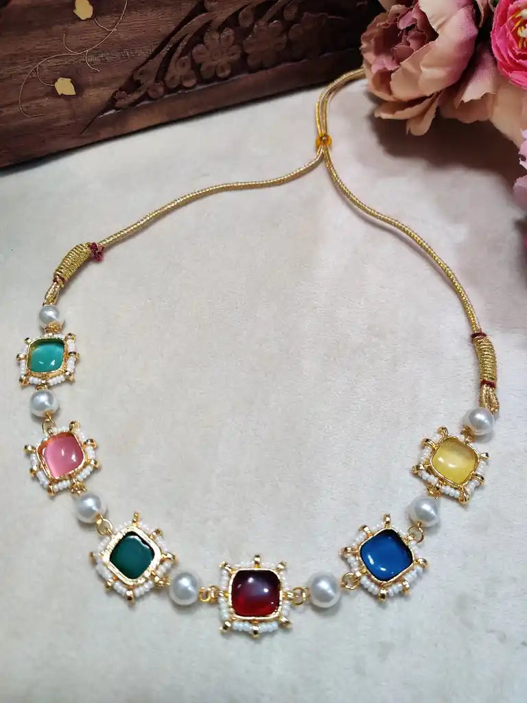 Gold-Plated Kundan Studded Statement Choker Necklace