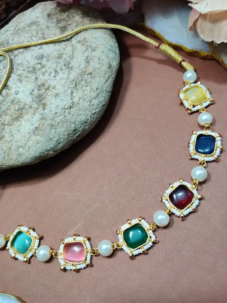 Gold-Plated Kundan Studded Statement Choker Necklace