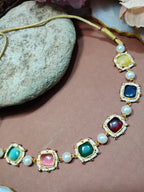 Gold-Plated Kundan Studded Statement Choker Necklace