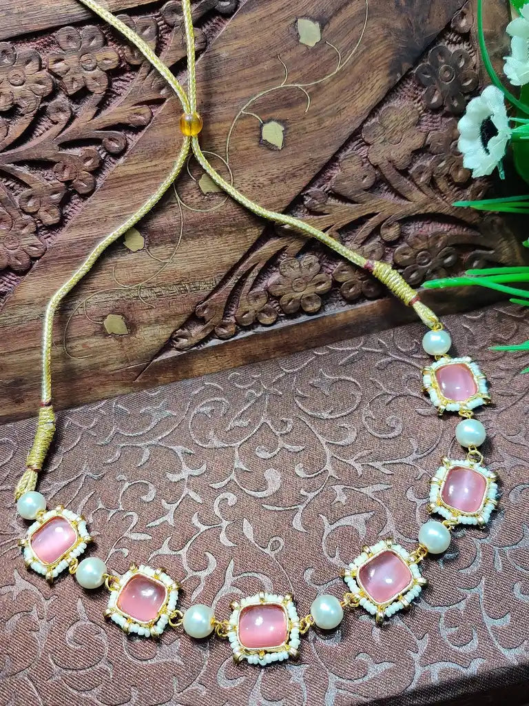 Gold-Plated Kundan Studded Statement Choker Necklace
