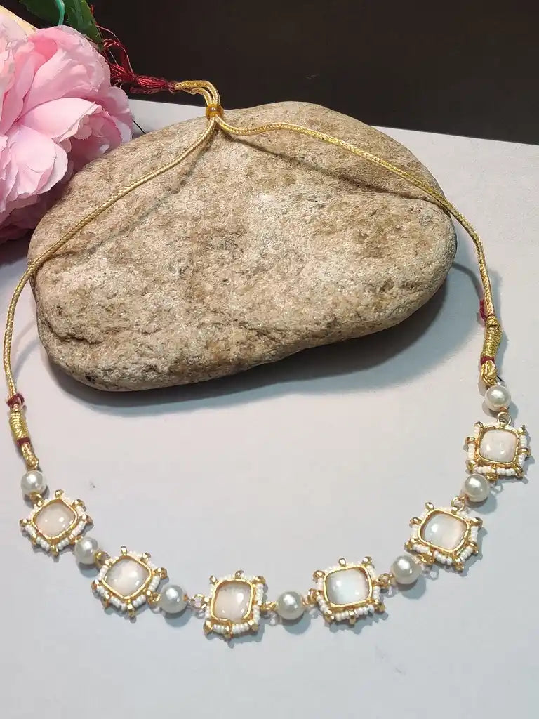 Gold-Plated Kundan Studded Statement Choker Necklace
