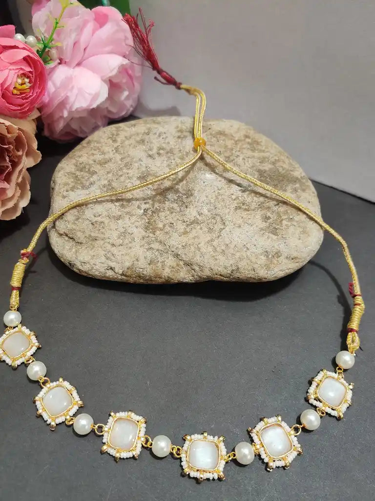 Gold-Plated Kundan Studded Statement Choker Necklace