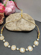 Gold-Plated Kundan Studded Statement Choker Necklace