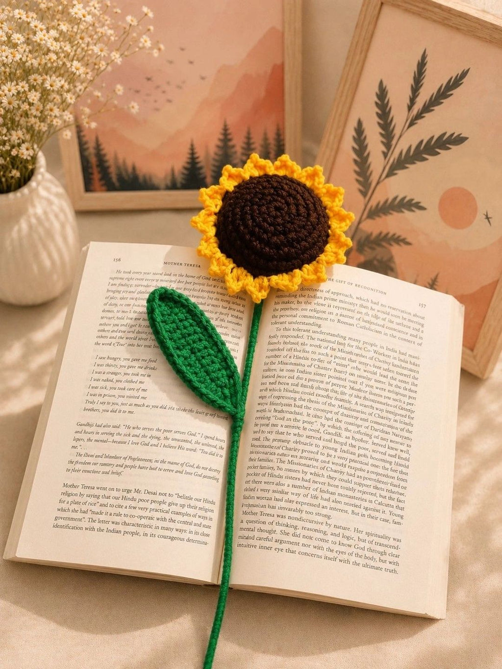 Handmade Crochet Sunflower Artificial Flower – Yellow