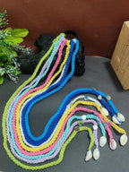 Handmade Crochet Choti Paranda Boho Hair Strings – Pastel Blue